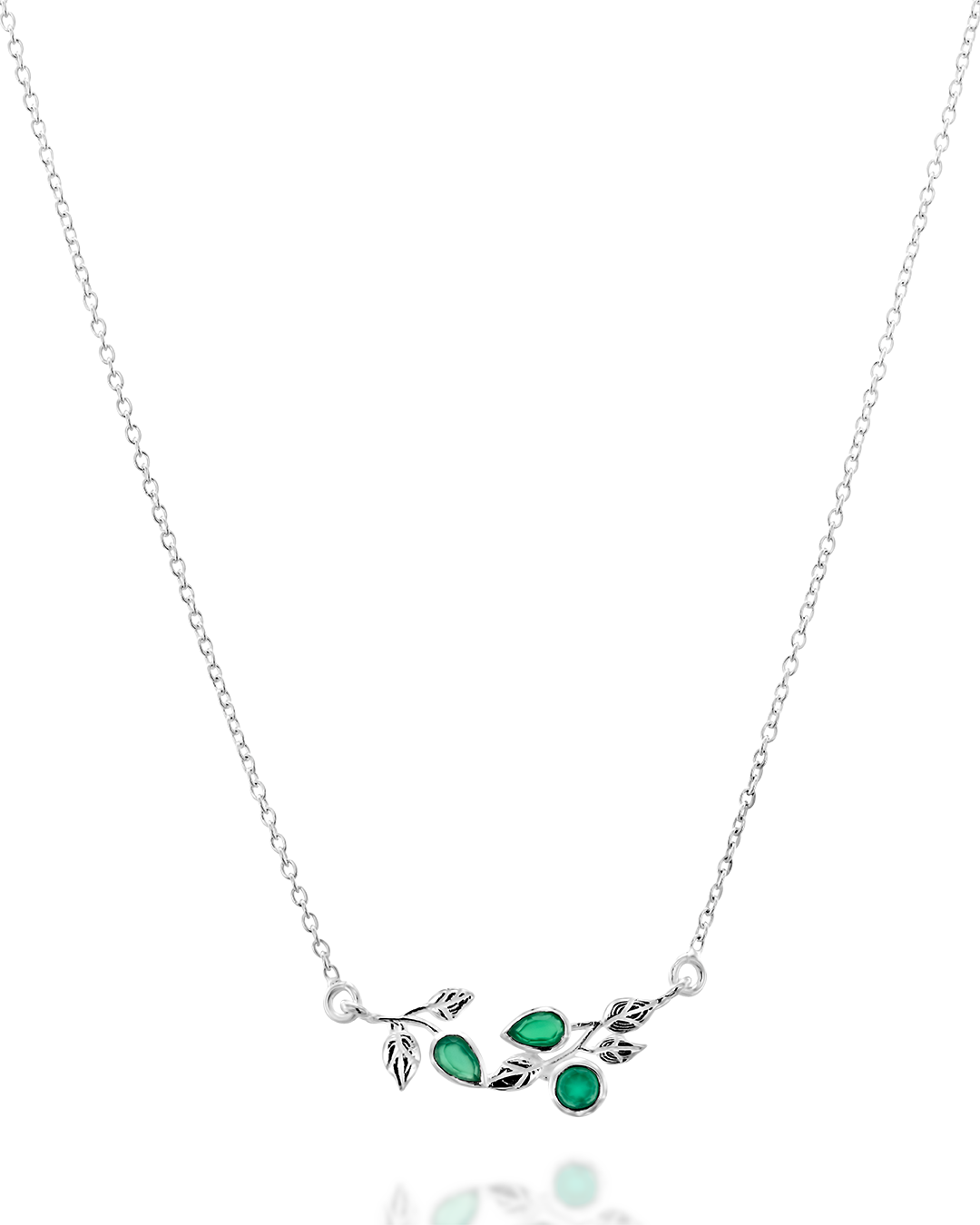 Leaves Green Onyx Necklace