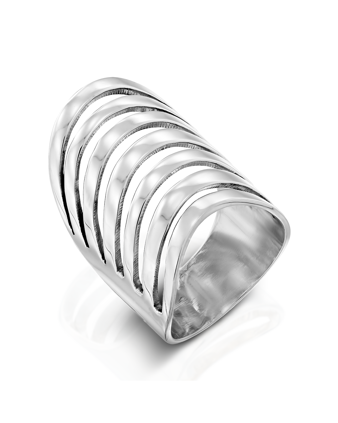 Full Finger Silver Statement Ring