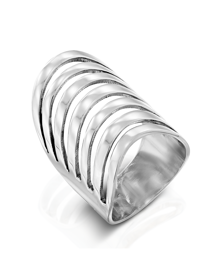 Full Finger Silver Statement Ring