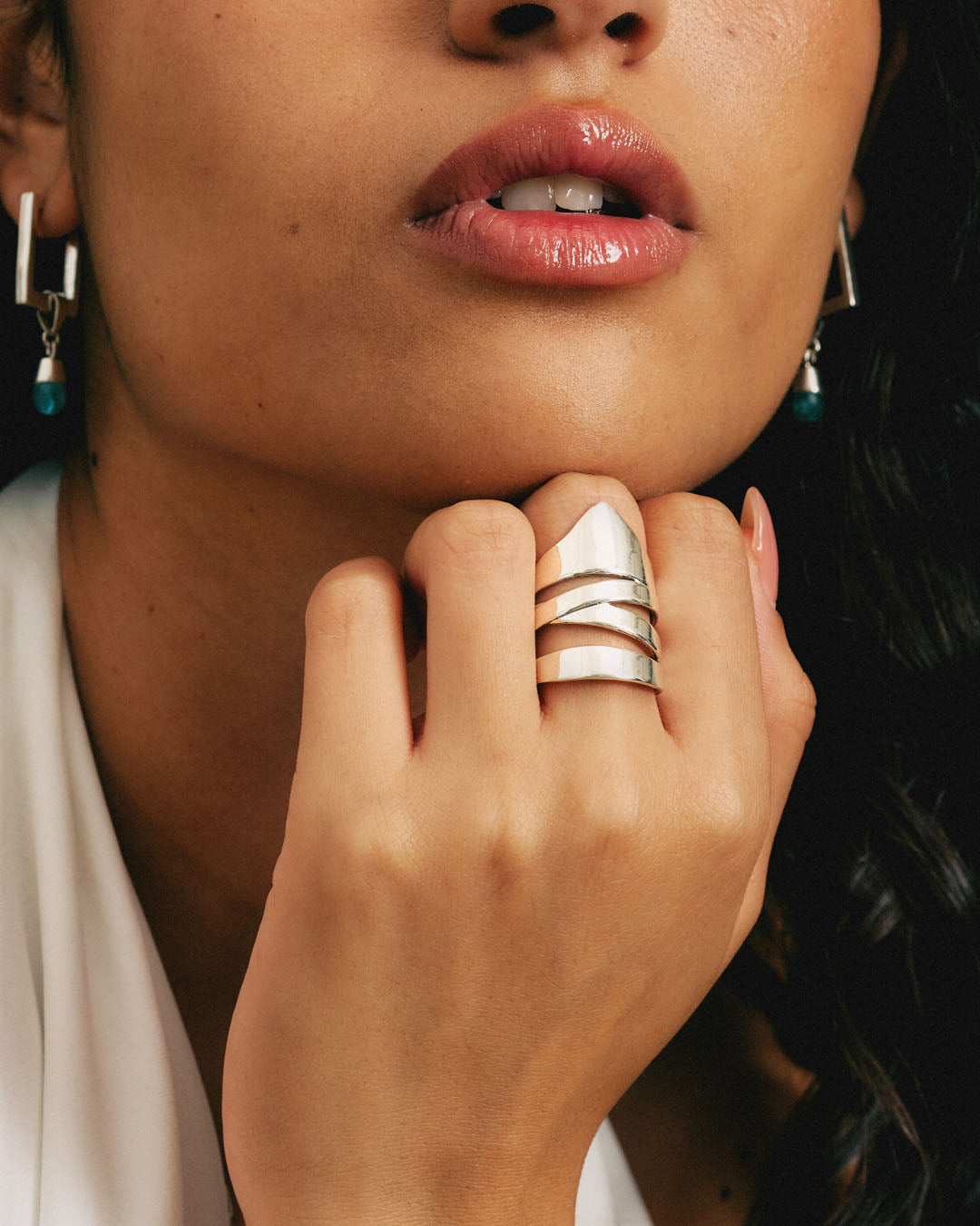 Chevron Warp Statement Ring