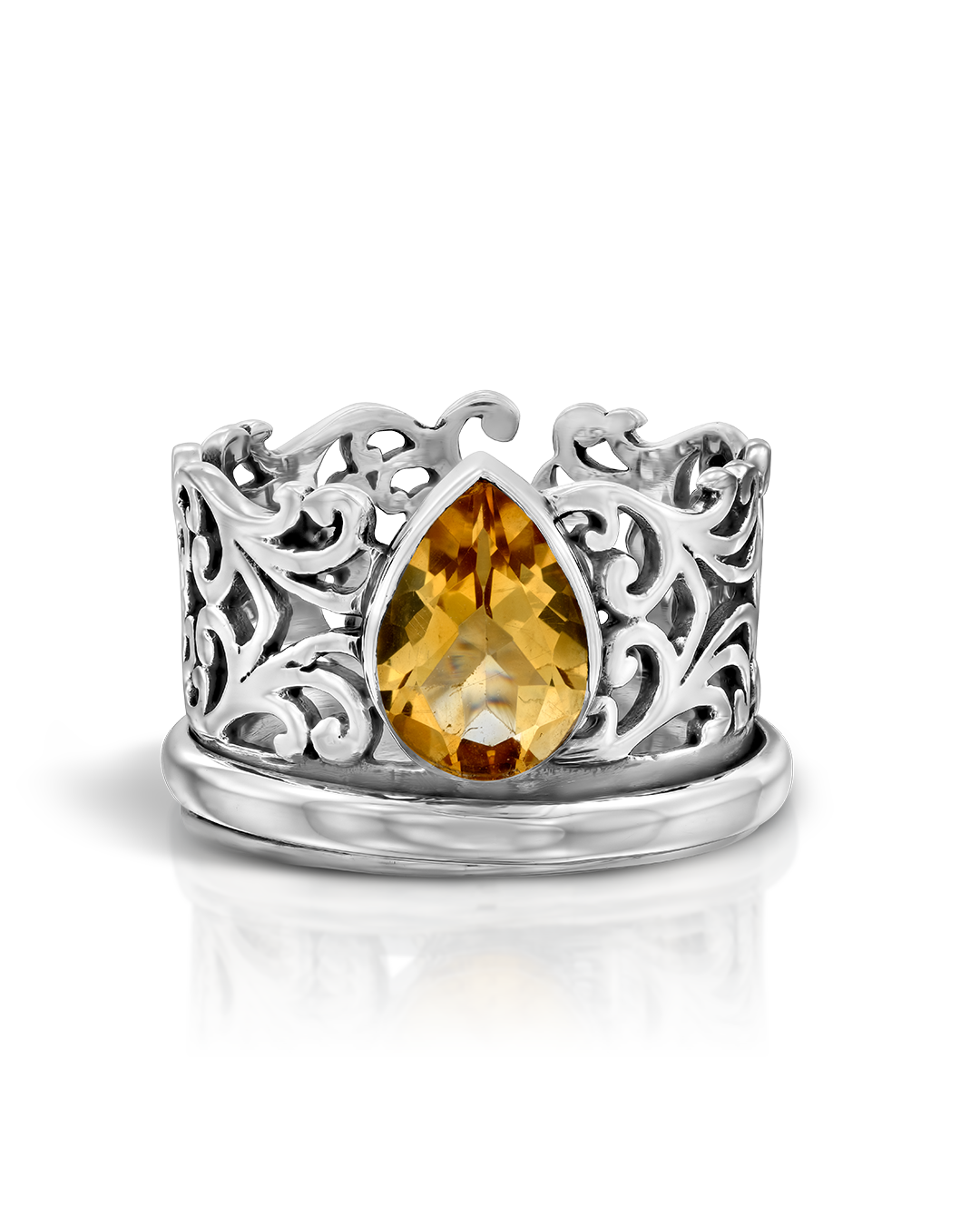 Citrine Teardrop Fidget Ring