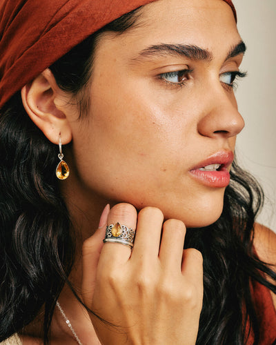 Citrine Teardrop Fidget Ring - Boho Magic