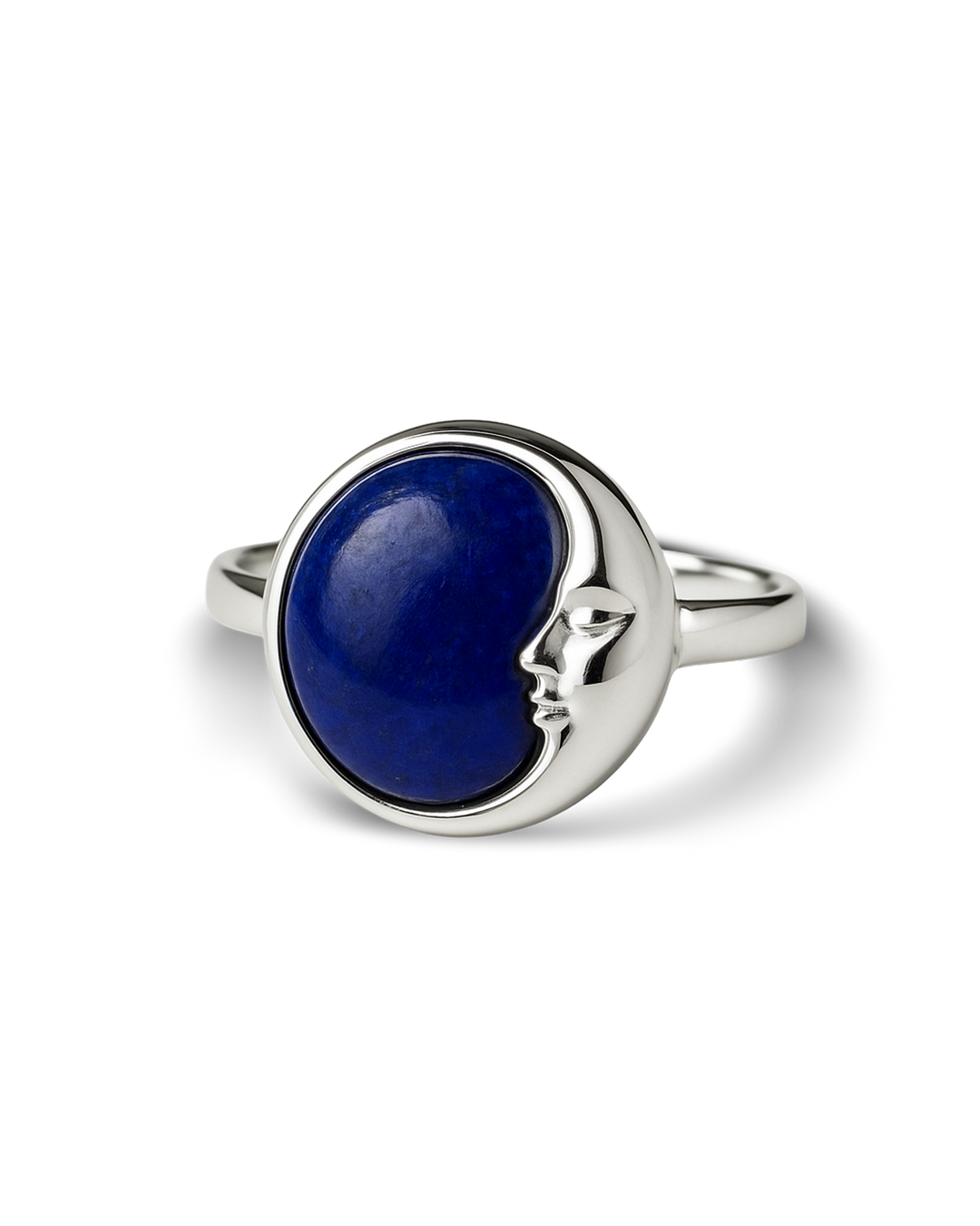 Celestial Lapis Moon Face Ring