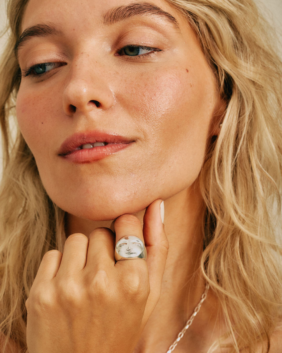 Moon Face Dome Ring