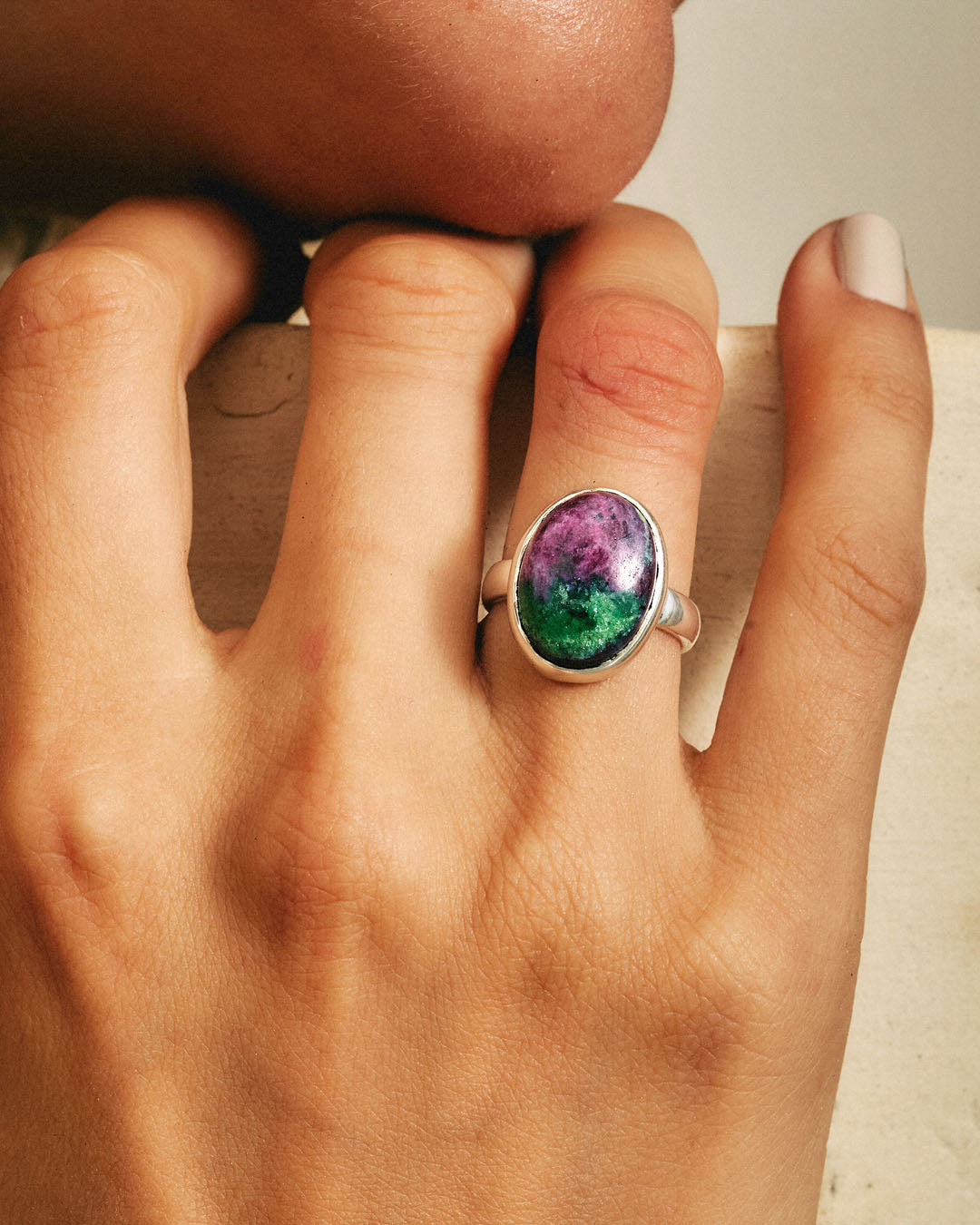 Ruby Zoisite Oval Ring