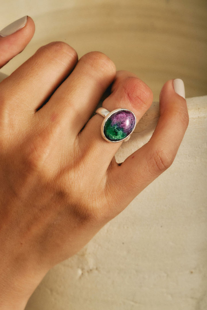 Ruby Zoisite Oval Ring