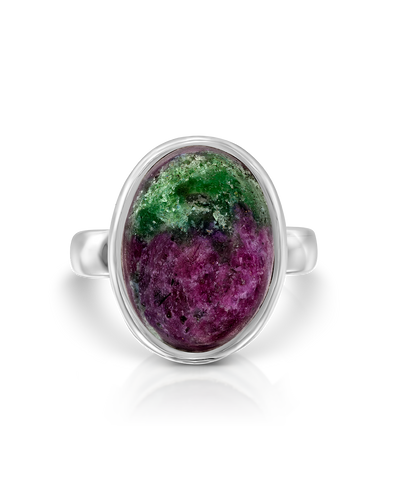 Ruby Zoisite Oval Ring - Boho Magic