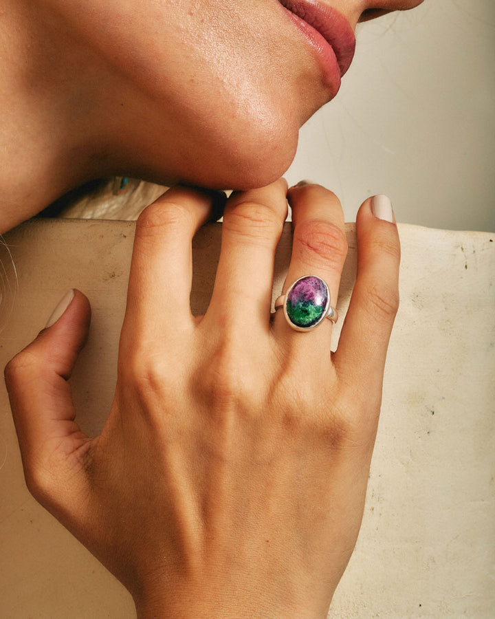 Ruby Zoisite Oval Ring