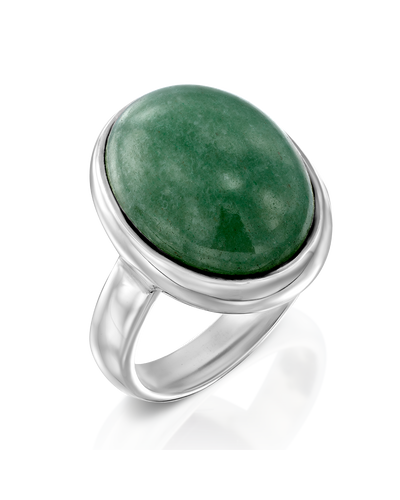 Green Aventurine Oval Ring - Boho Magic