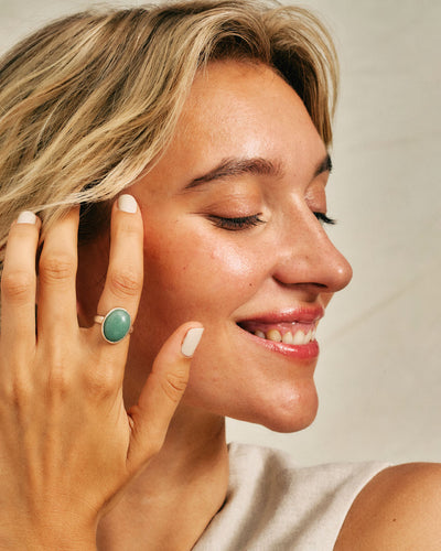 Green Aventurine Oval Ring - Boho Magic