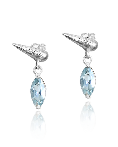 Shell Aquamarine Dangle Earring - Boho Magic