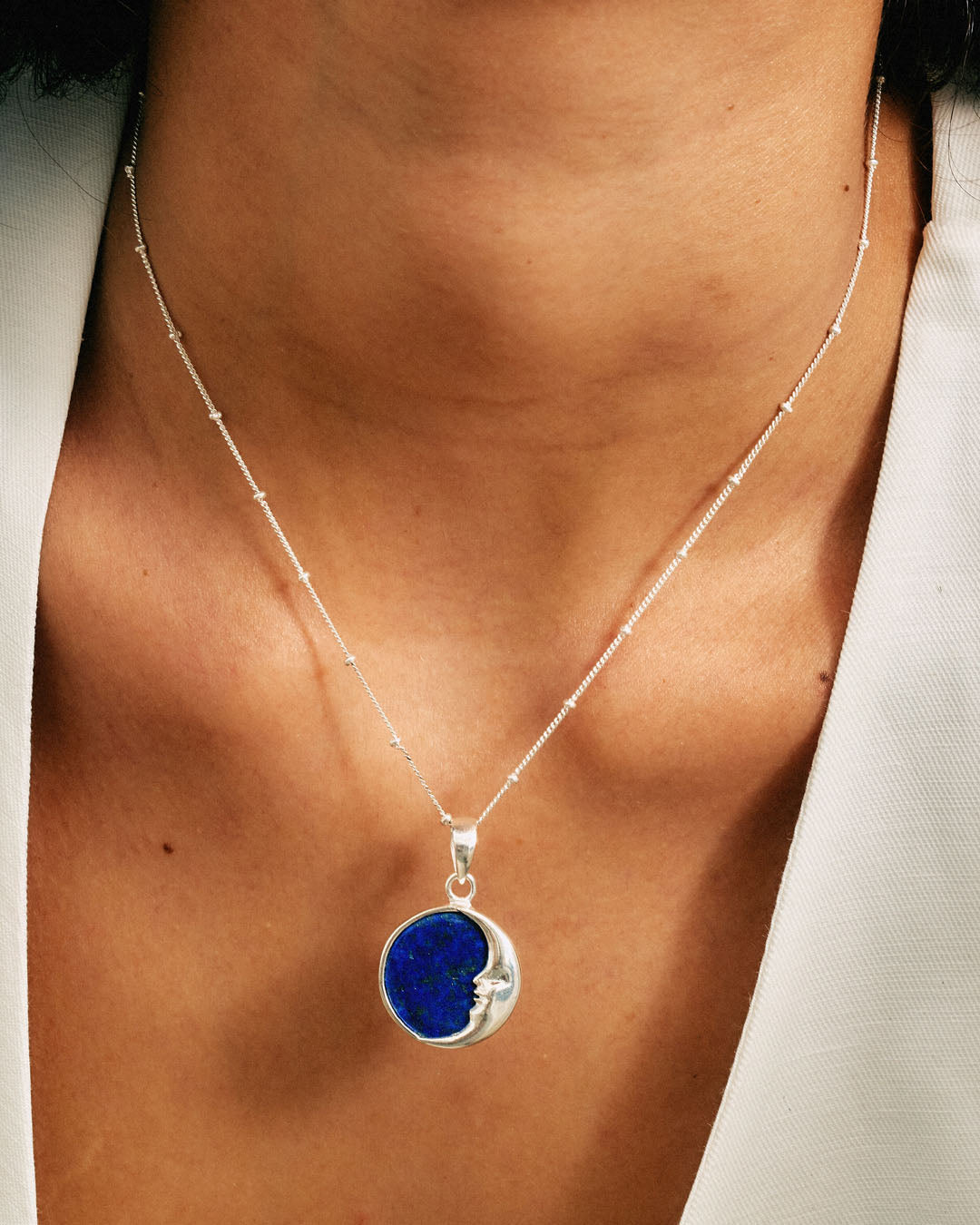 Moon Phase Lapis Necklace