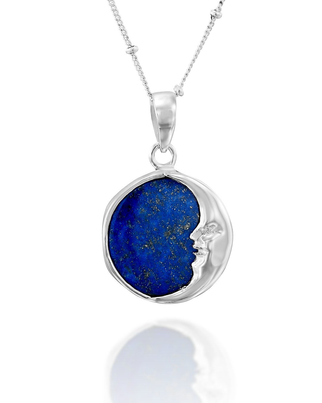 Moon Phase Lapis Necklace