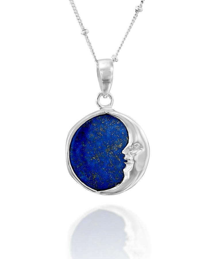 Moon Phase Lapis Necklace