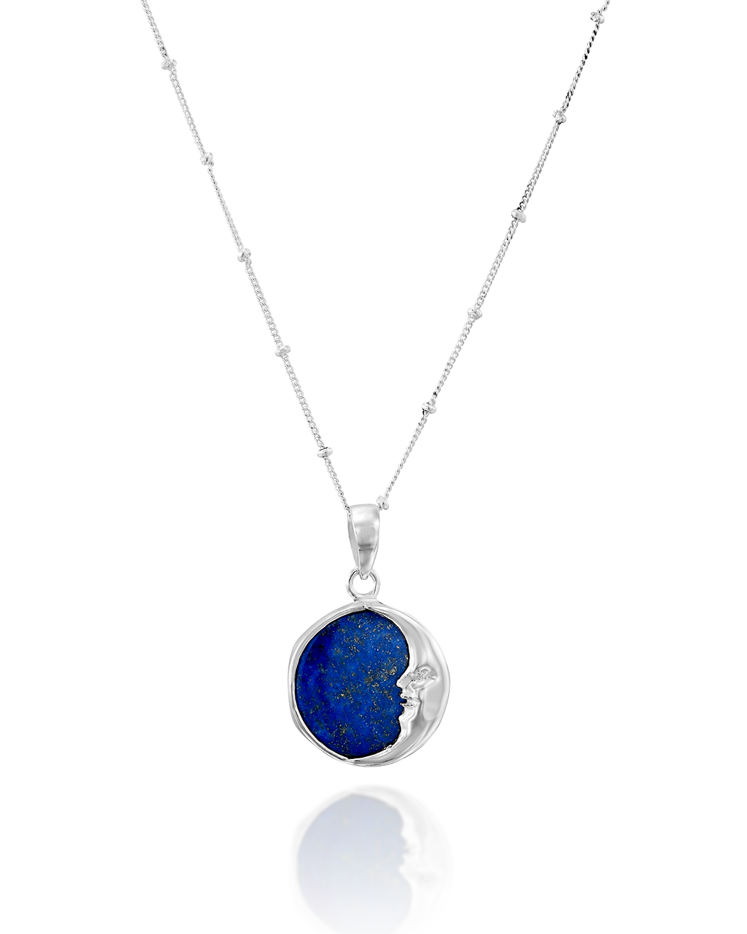 Moon Phase Lapis Necklace