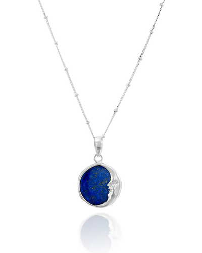 Moon Phase Lapis Necklace - Boho Magic