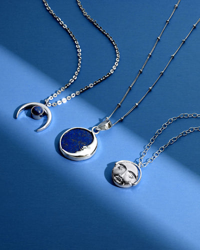 Moon Phase Lapis Necklace - Boho Magic