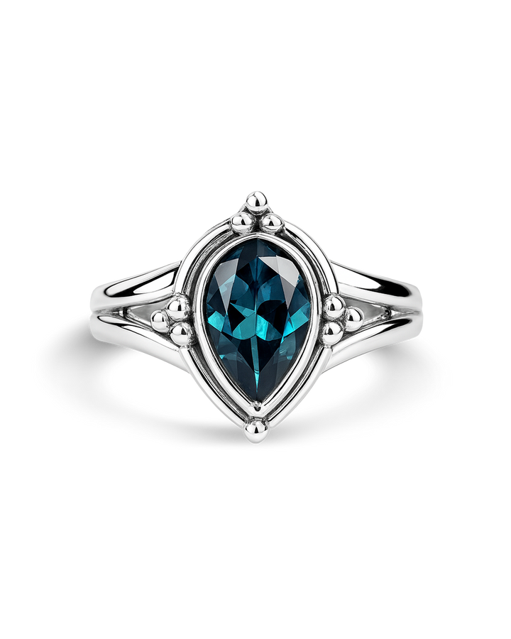 London Blue Topaz Teardrop Ring
