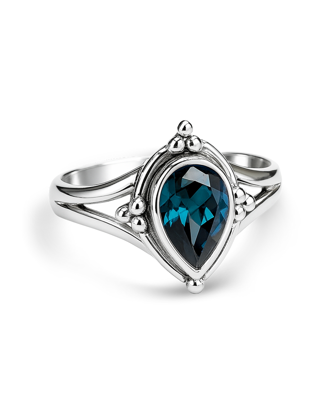 London Blue Topaz Teardrop Ring