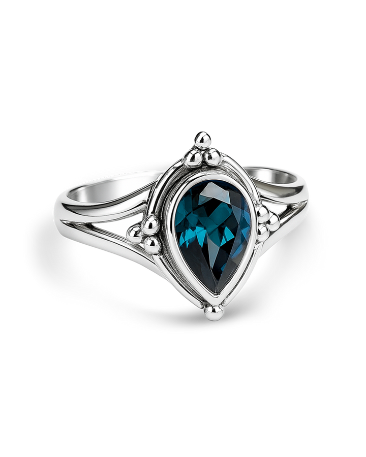 London Blue Topaz Teardrop Ring