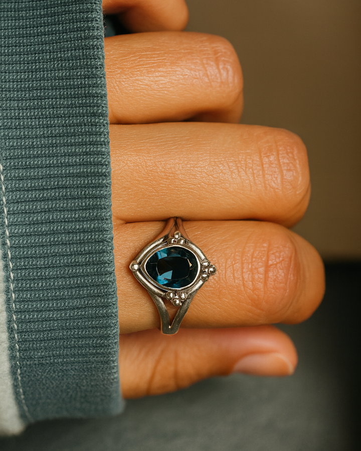 London Blue Topaz Teardrop Ring
