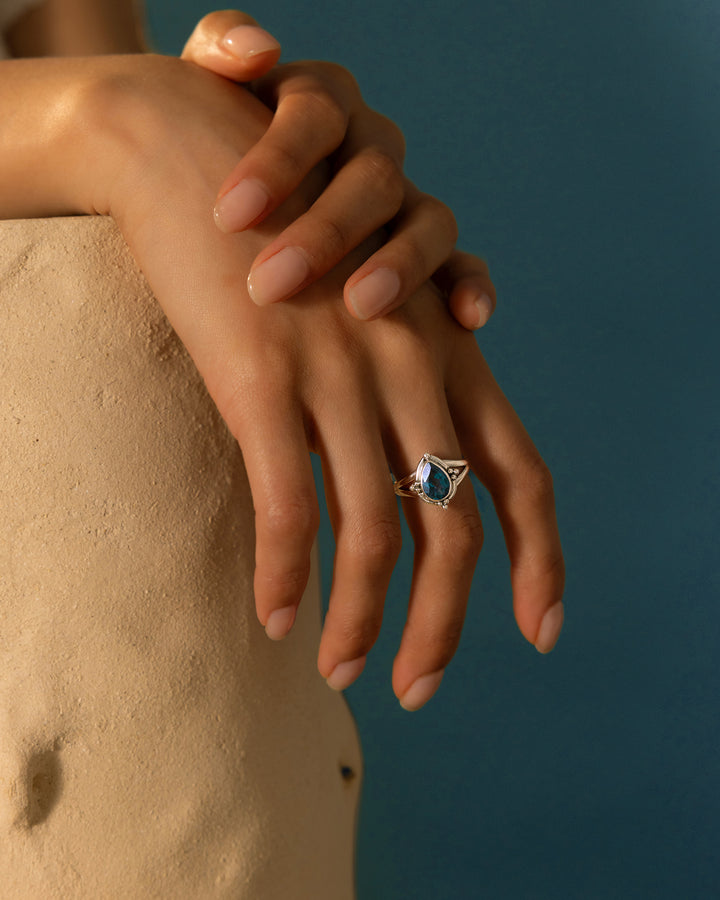London Blue Topaz Teardrop Ring
