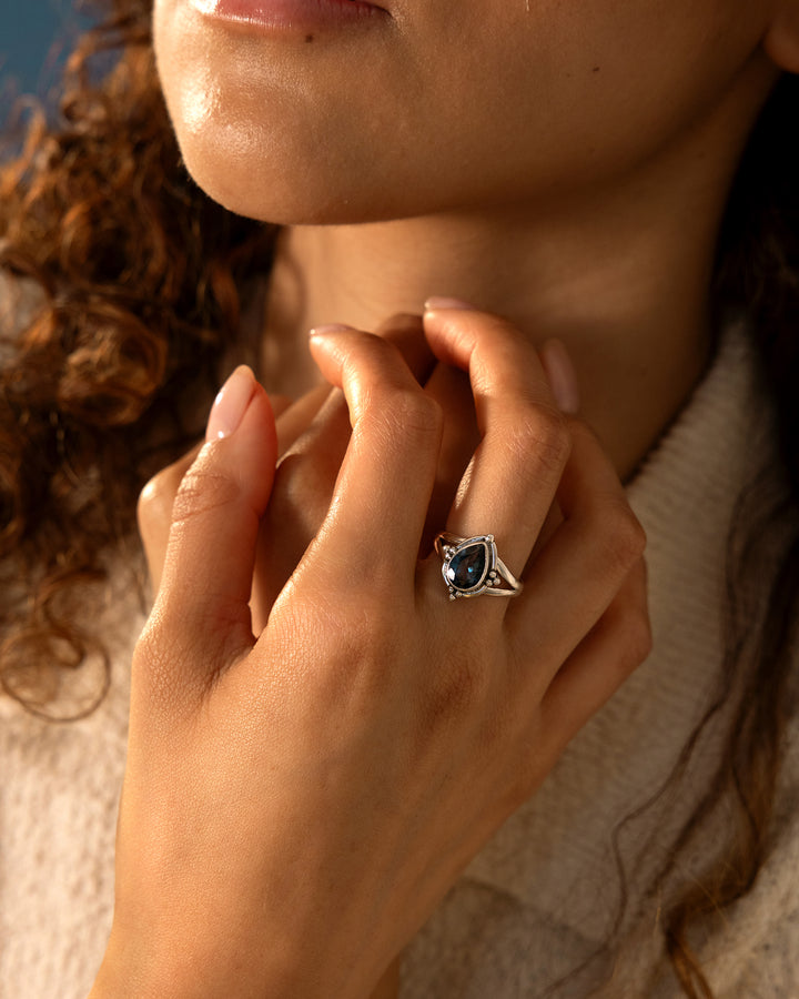 London Blue Topaz Teardrop Ring