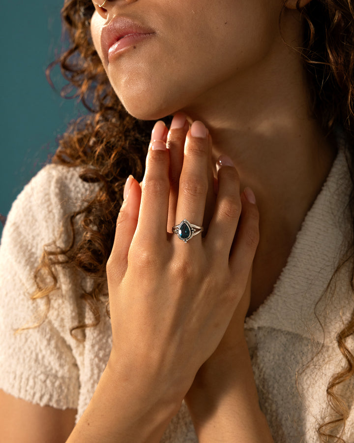 London Blue Topaz Teardrop Ring