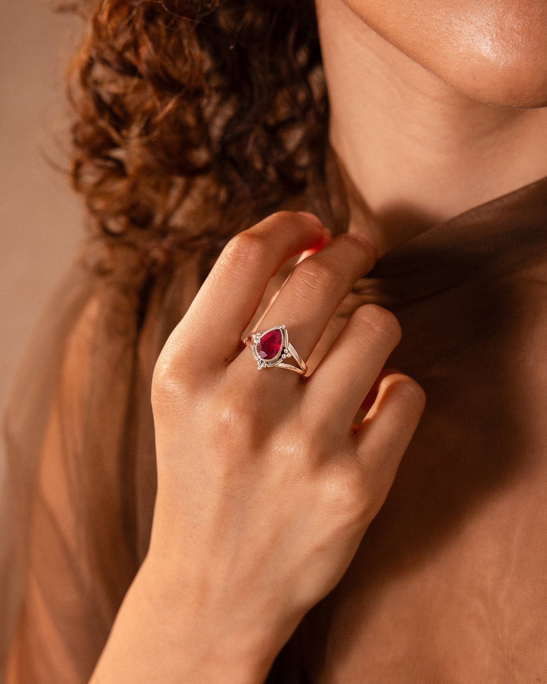 Ruby Teardrop Ring