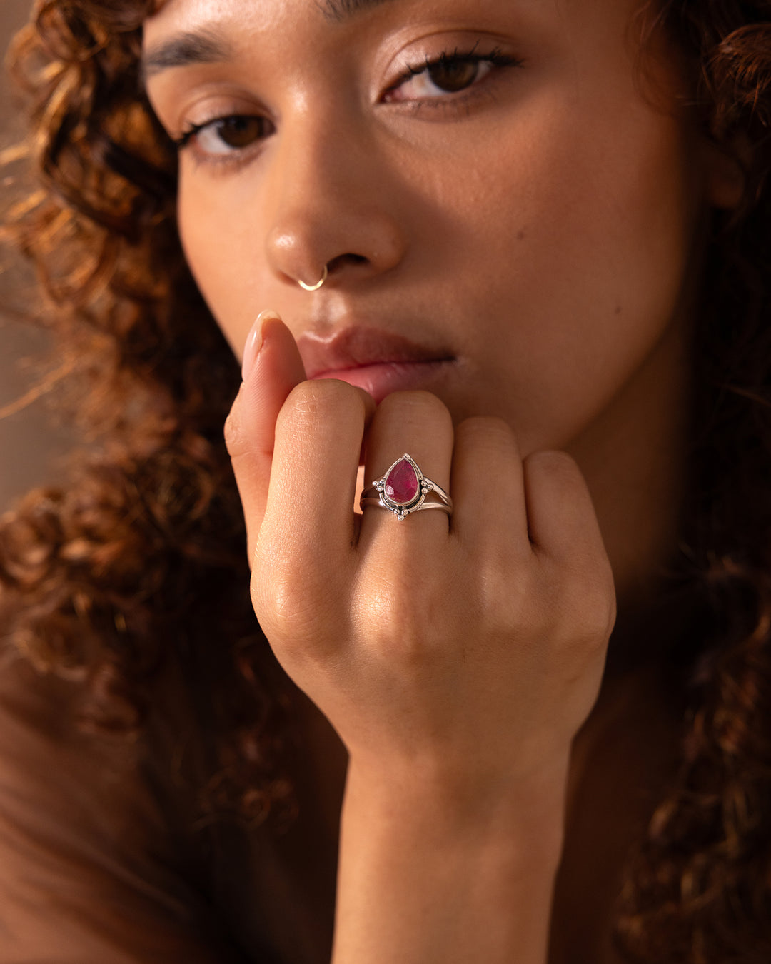 Ruby Teardrop Ring