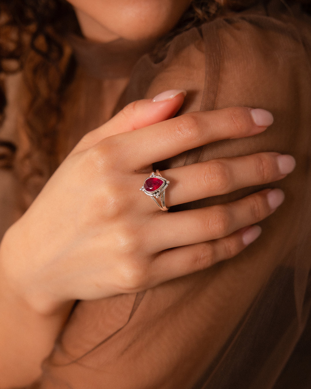 Ruby Teardrop Ring