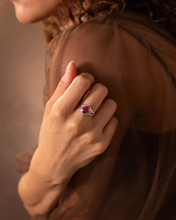 Ruby Teardrop Ring