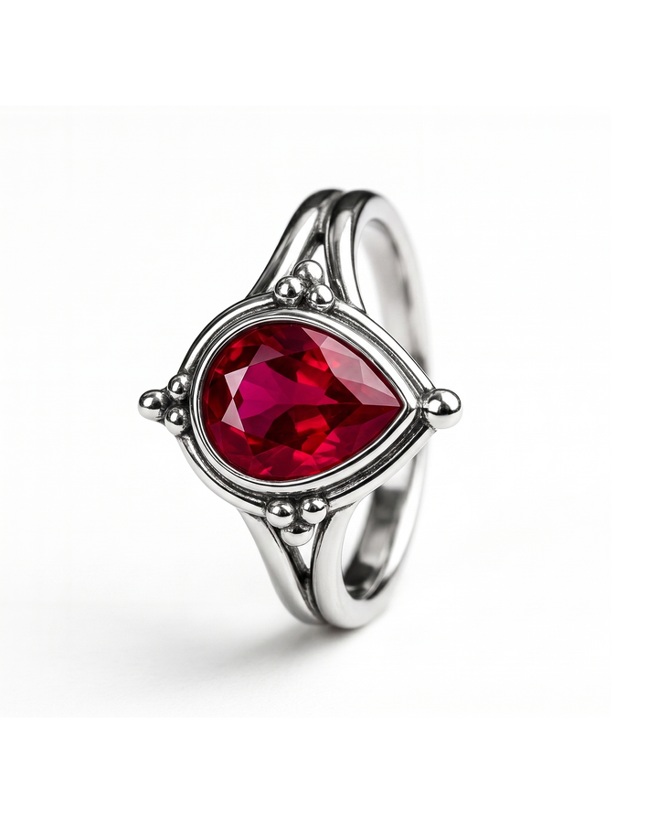 Ruby Teardrop Ring