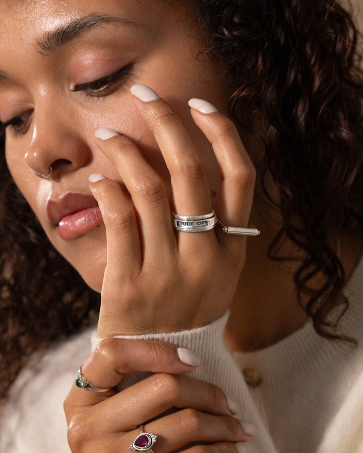 Hidden Message "Fuck Off" Fidget Ring