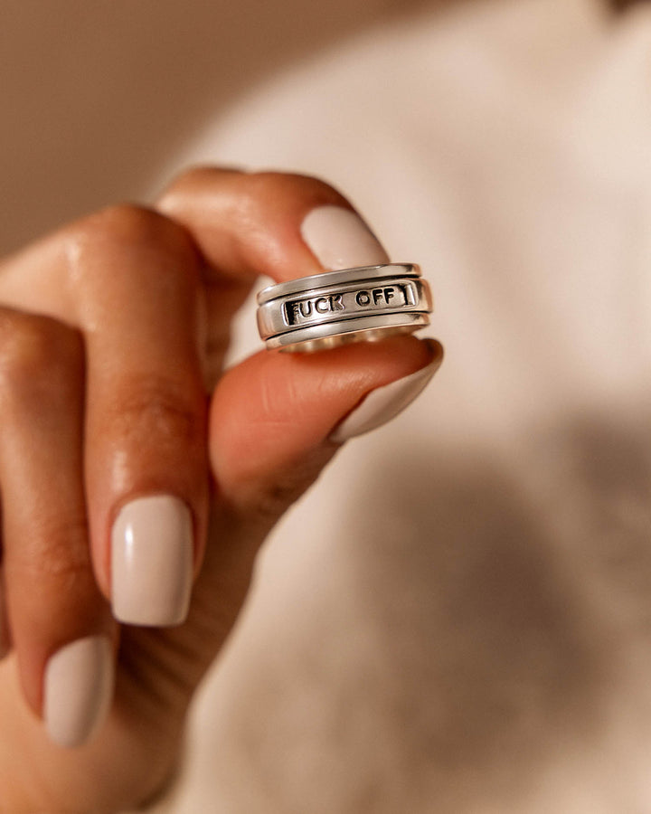 Hidden Message "Fuck Off" Fidget Ring