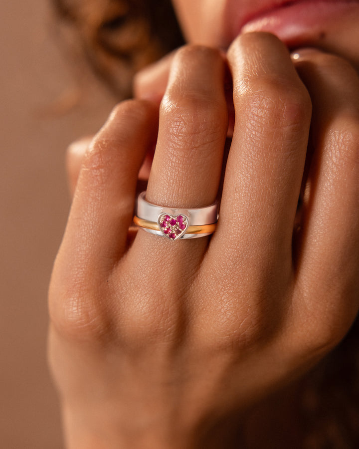 Ruby Heart Fidget Ring