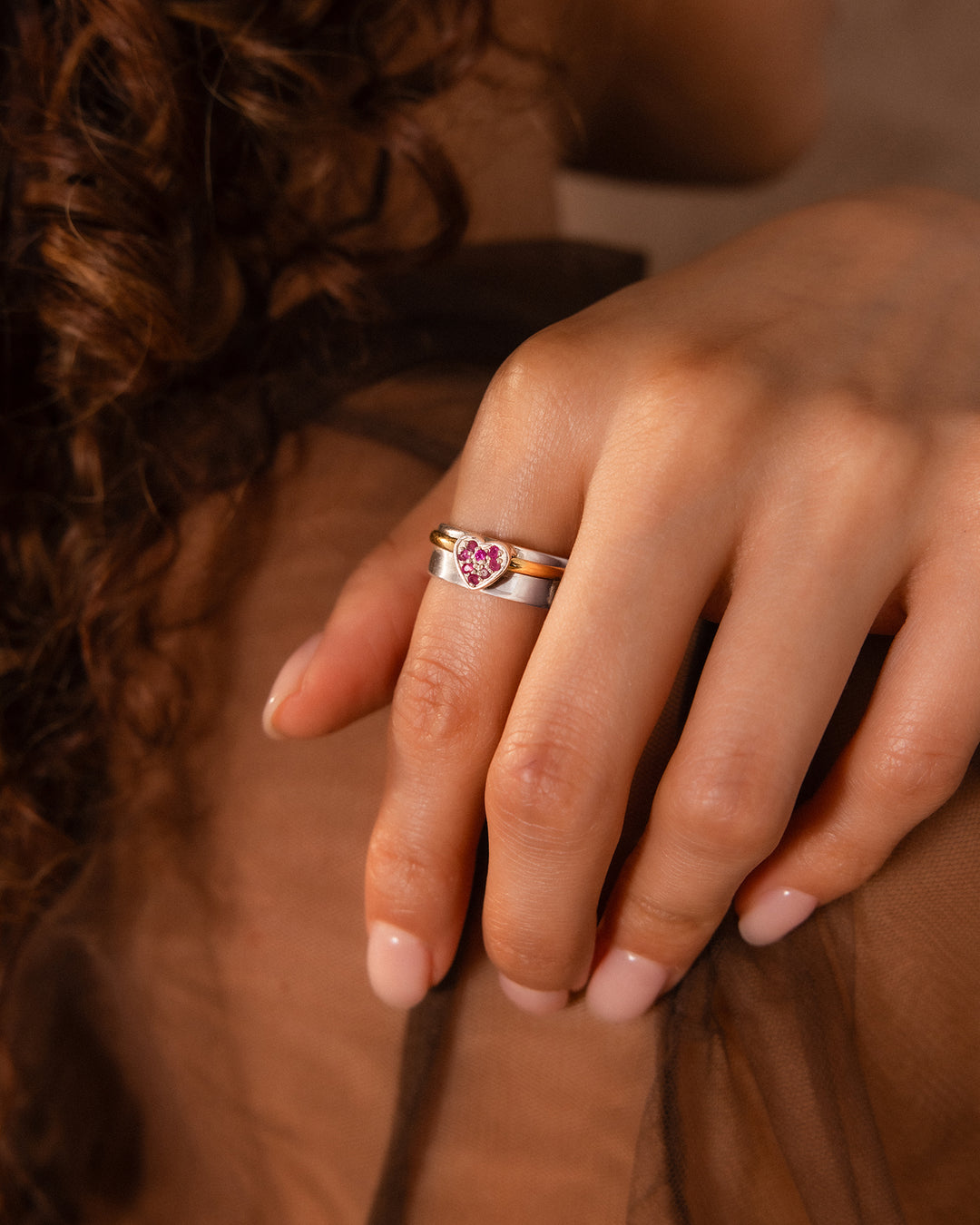 Ruby Heart Fidget Ring
