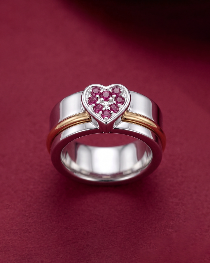 Ruby Heart Fidget Ring
