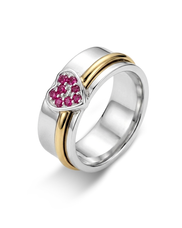 Ruby Heart Fidget Ring