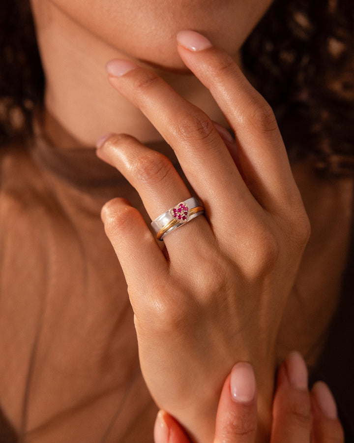 Ruby Heart Fidget Ring