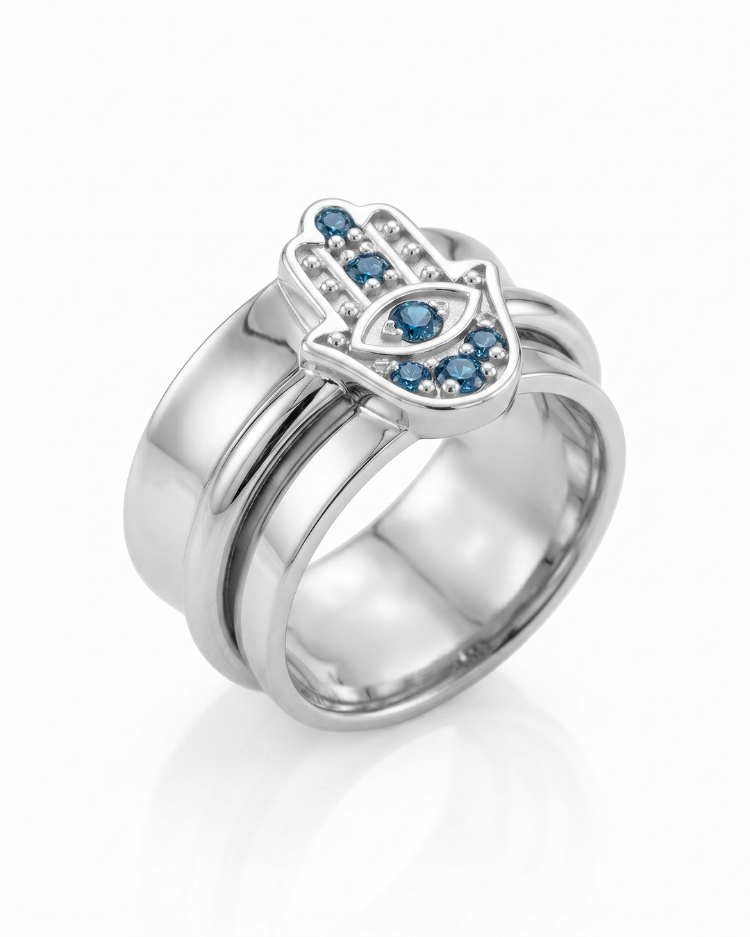Hamsa London Blue Topaz Fidget Ring