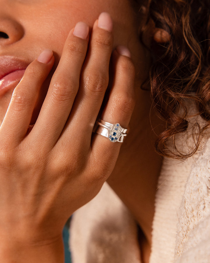 Hamsa London Blue Topaz Fidget Ring