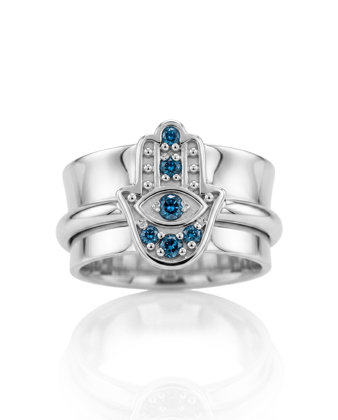 Hamsa London Blue Topaz Fidget Ring