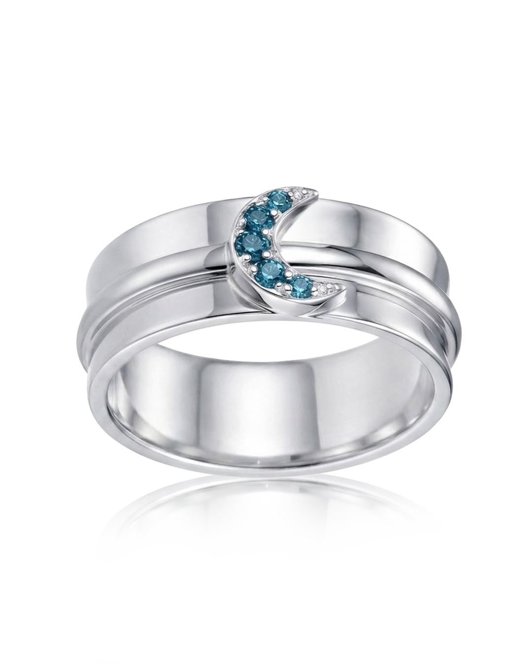 London Blue Topaz Moon Fidget Ring