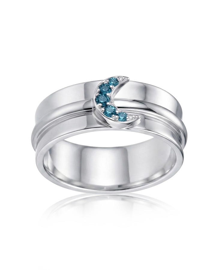 London Blue Topaz Moon Fidget Ring
