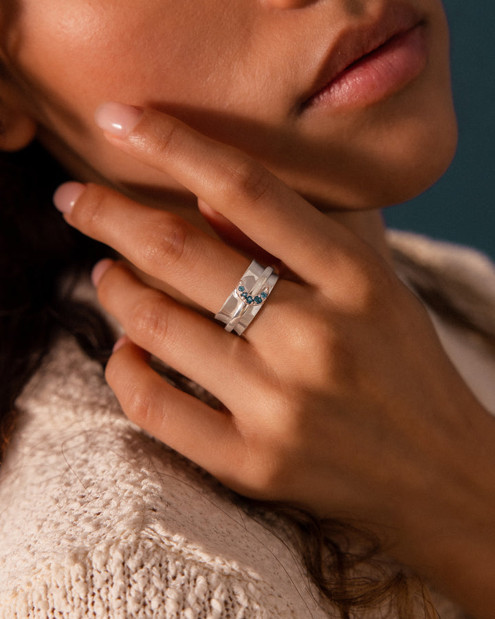 London Blue Topaz Moon Fidget Ring