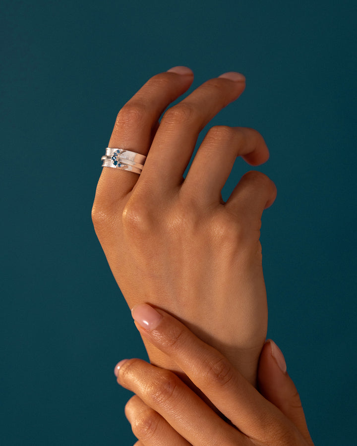 London Blue Topaz Moon Fidget Ring