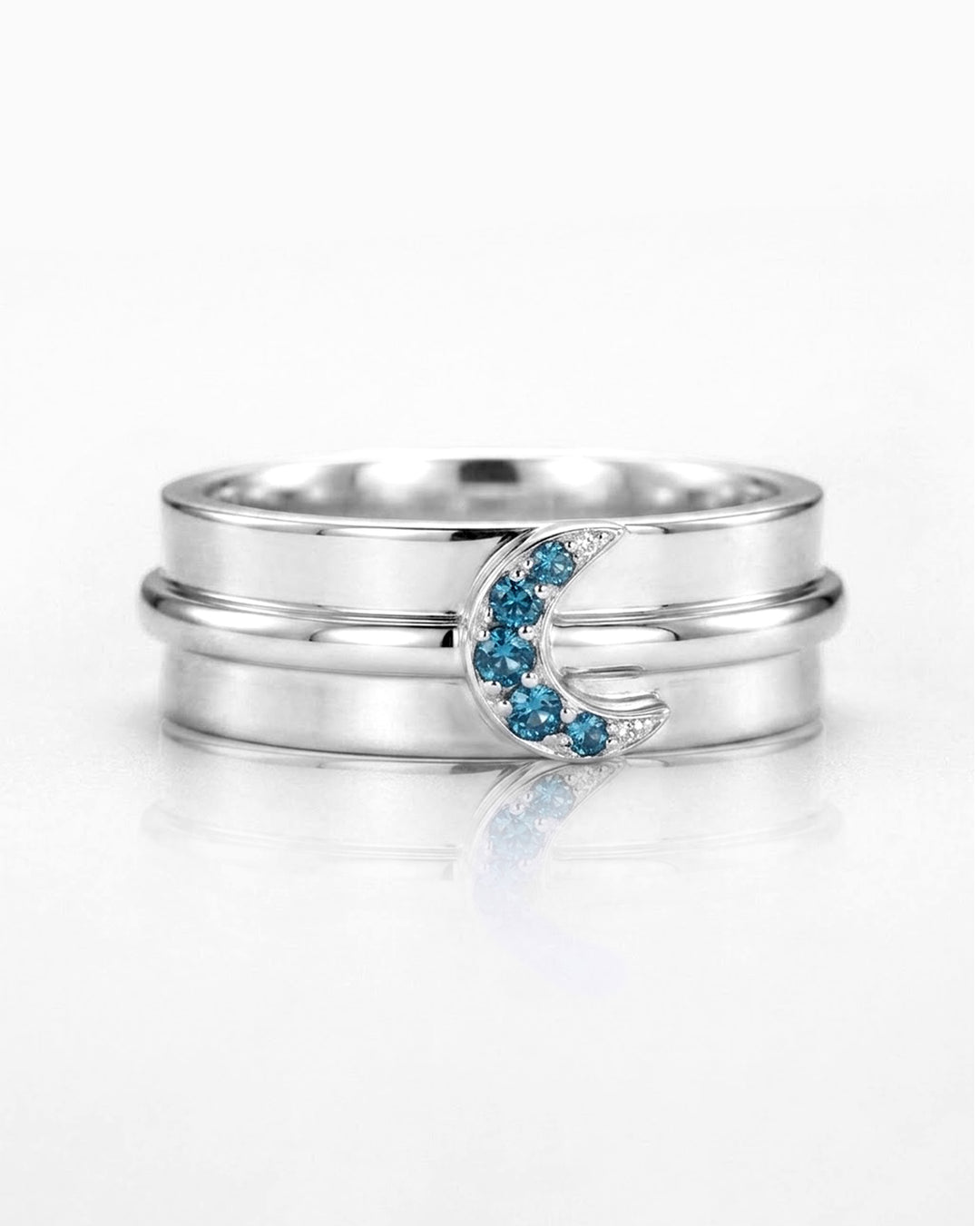 London Blue Topaz Moon Fidget Ring