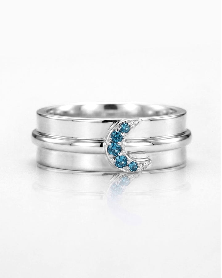 London Blue Topaz Moon Fidget Ring