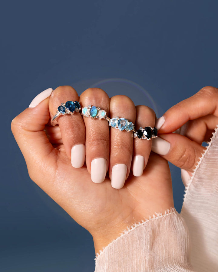 Celestial Moonstone and Labradorite Ring